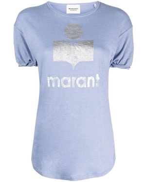Isabel Marant Koldi Logo-Print T-Shirt - Blue