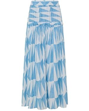 Pearl & Caviar Gonna Lunga Zakar Con Motivo Geometrico - Blu