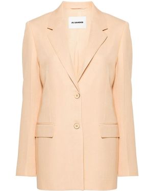 Jil Sander Blazer À Simple Boutonnage - Natural