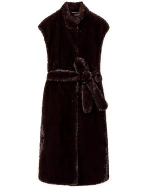 Twinset Long Faux Fur Gilet - Black