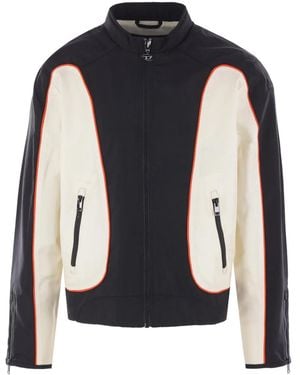 DIESEL Paneled Zip-Front Biker Jacket - Black