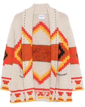 Kujten Cardigan En Maille Intarsia À Col Châle - Orange