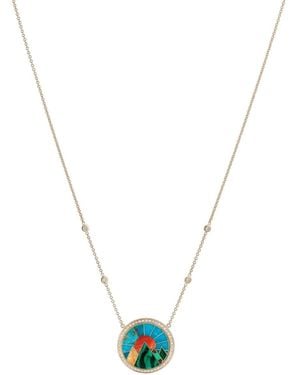Jacquie Aiche Collana Mountain Scenic Inlay Piccola - Metallizzato