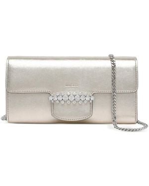 Jimmy Choo Bing Chain Wallet - Grey