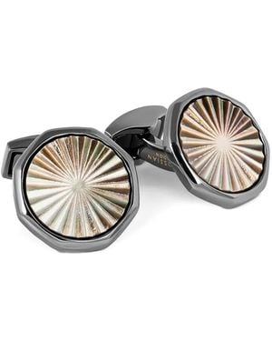 Tateossian Sunburst Octagonal Cufflinks - White