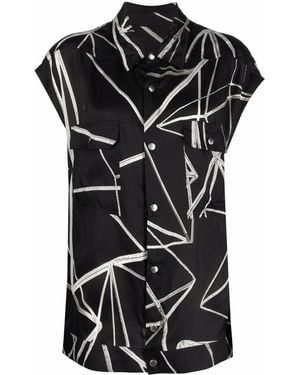 Rick Owens Graphic-Print Overshirt - Black