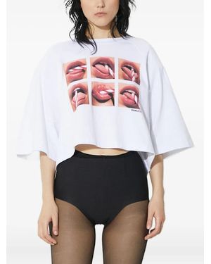 Fiorucci T-Shirt Met Grafische Print - Wit