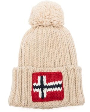 Napapijri Berretto Semiury 5 Con Pompon - Bianco