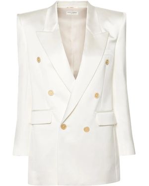 Saint Laurent Doppelreihiger Blazer - Weiß