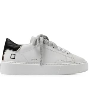 Date Sfera Logo-Print Leather Sneakers - White