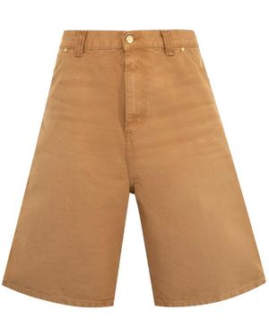 Carhartt Logo-Patch Denim Shorts - White