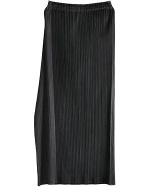 Pleats Please Issey Miyake Pointe Pleated Panelled Midi Skirt - Black