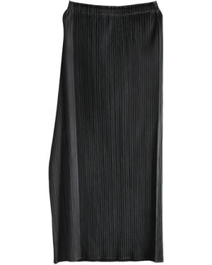 Pleats Please Issey Miyake Pointe Pleated Paneled Midi Skirt - Black