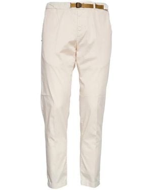 White Sand Drawstring Satin Trousers - Blanco
