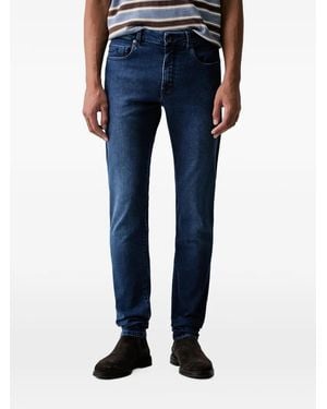 Paul & Shark Logo-Patch Whiskered Jeans - Blue