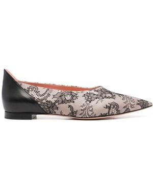 Rochas Lace-Appliqué Ballerinas - Grey