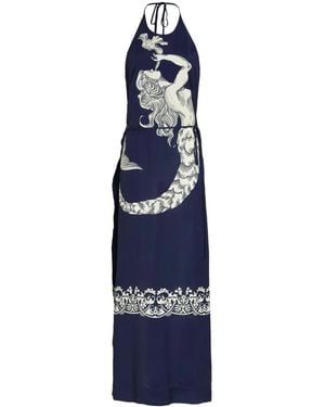Osklen Ocean-Print Dress - Blue