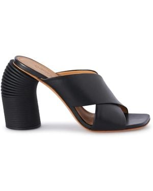 Off-White c/o Virgil Abloh Chic Leather Sandals With Squared Toe - Black