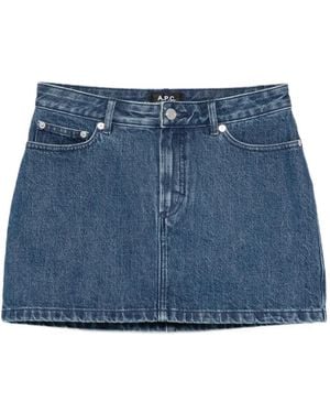 A.P.C. Denim Straight Skirt - Blue