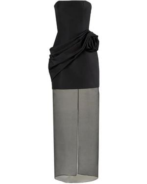 Carolina Herrera Trägerloses Kleid Mit Transparentem Organza-Rock - Schwarz