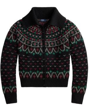 Polo Ralph Lauren Fair Isle-Pattern Cardigan - Black