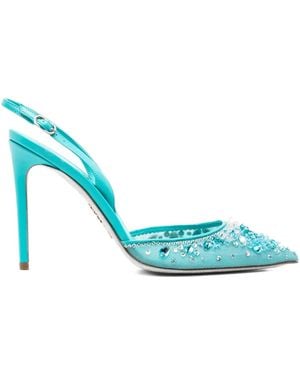 Rene Caovilla Escarpins Cinderella 110 Mm À Bride Arrière - Bleu
