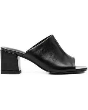 Linda Baumann Open-Toe Block-Heel Sandals - Black