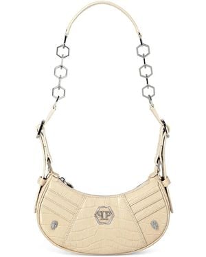 Philipp Plein Schultertasche Mit Kroko-Prägung - Natur