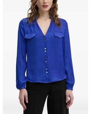 Morgan Cibile Blouse Met Zak En Knopen - Blauw