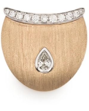 Rainbow K Brushed Diamond Earring - Natural