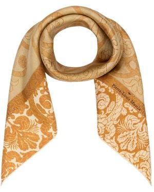 Pierre Louis Mascia Aloeuw Floral-Print Silk Scarf - Metallic