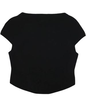 Cult Gaia Virginiana Cap-Sleeve T-Shirt - Black