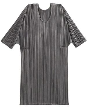 Pleats Please Issey Miyake Pleated T-Shirt - Grey