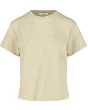 Max Mara Logo-Embroidered T-Shirt - Natural