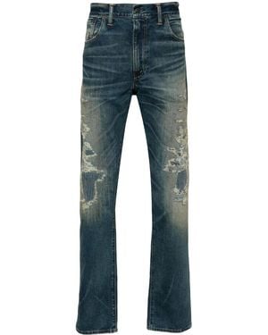 RRL Distressed-Effect Jeans - Blue