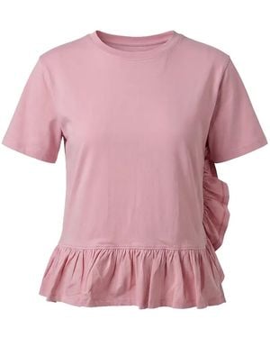 Valentino Garavani Ruffled Peplum T-Shirt - Pink