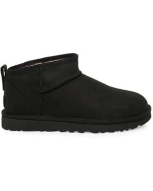 UGG Bottines Classic Ultra Mini En Nubuck - Noir