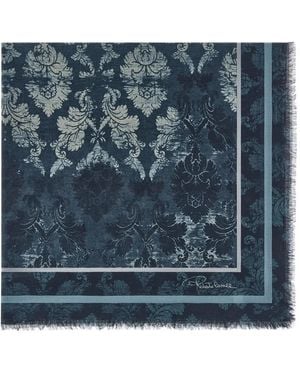 Roberto Cavalli Schal Mit Brokat-Print - Blau