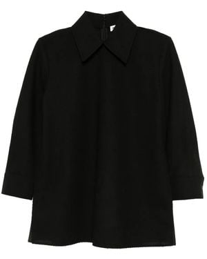 Jil Sander ウールカラートップ - ブラック