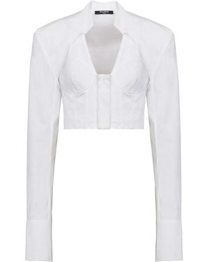 Balmain Cropped Shirt - White