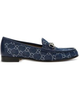Gucci Horsebit Denim Loafers - Blue