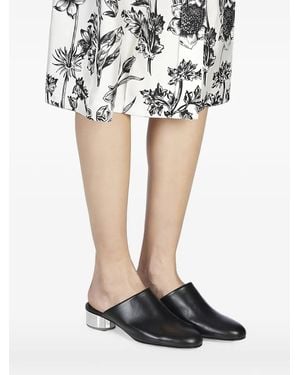 Ferragamo Sculptural-Heel Leather Mules - White