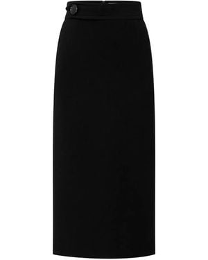 Jane West Button-Fastening Midi Skirt - Black