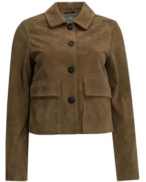 Semler Flap-Pocket Suede Jacket - Green