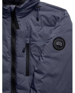 Canada Goose Logo-Patch Hooded Padded Jacket - Blue