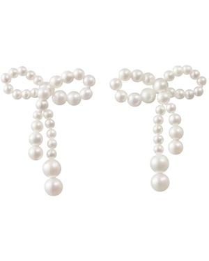 Sophie Bille Brahe 14Kt Gerecycled Geelgouden Rosette De Perles Oorbellen Met Zoetwaterparel - Wit