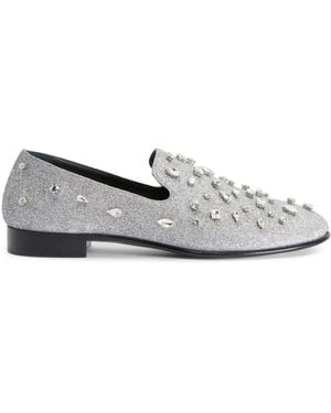 Giuseppe Zanotti Seymour Bijoux 15Mm Loafers - White