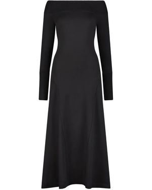 MARCELLA Tilly Ribbed Boat-Neck Midi Dress - Black