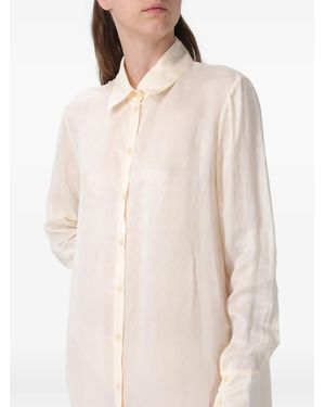 Patrizia Pepe Button-Up Long-Sleeve Midi Shirt Dress - White