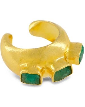 FENOMENA Havana Glow Emerald Ear Cuff - Yellow